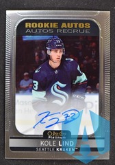 2021-22 O-Pee-Chee Platinum Rookie Auto #R-KL Kole Lind - Seattle Kraken